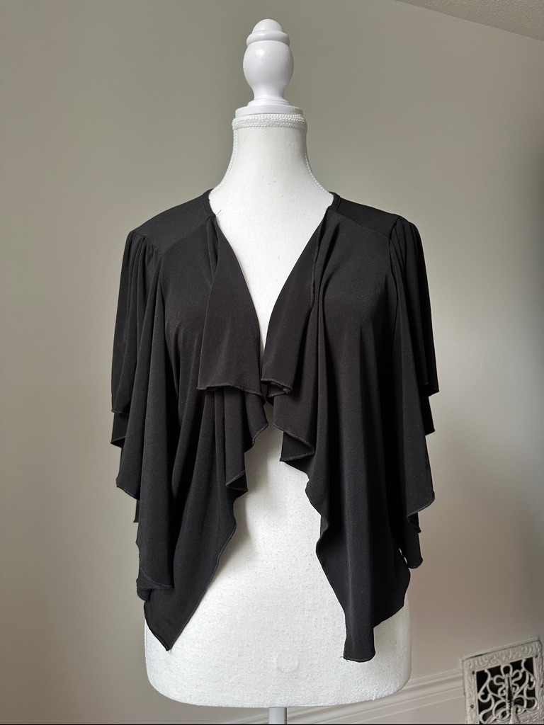 Bianca Nygard Y2k Black Drapey Whimsigoth Vamp Short Sleeve Cardigan Size Medium